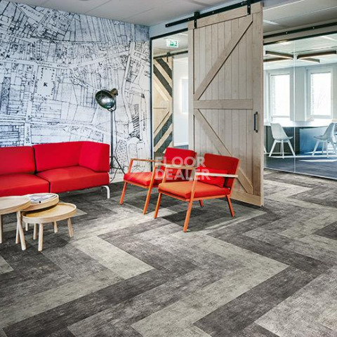 Forbo Flotex Concrete planks 139001 Cloud фото 2 | FLOORDEALER